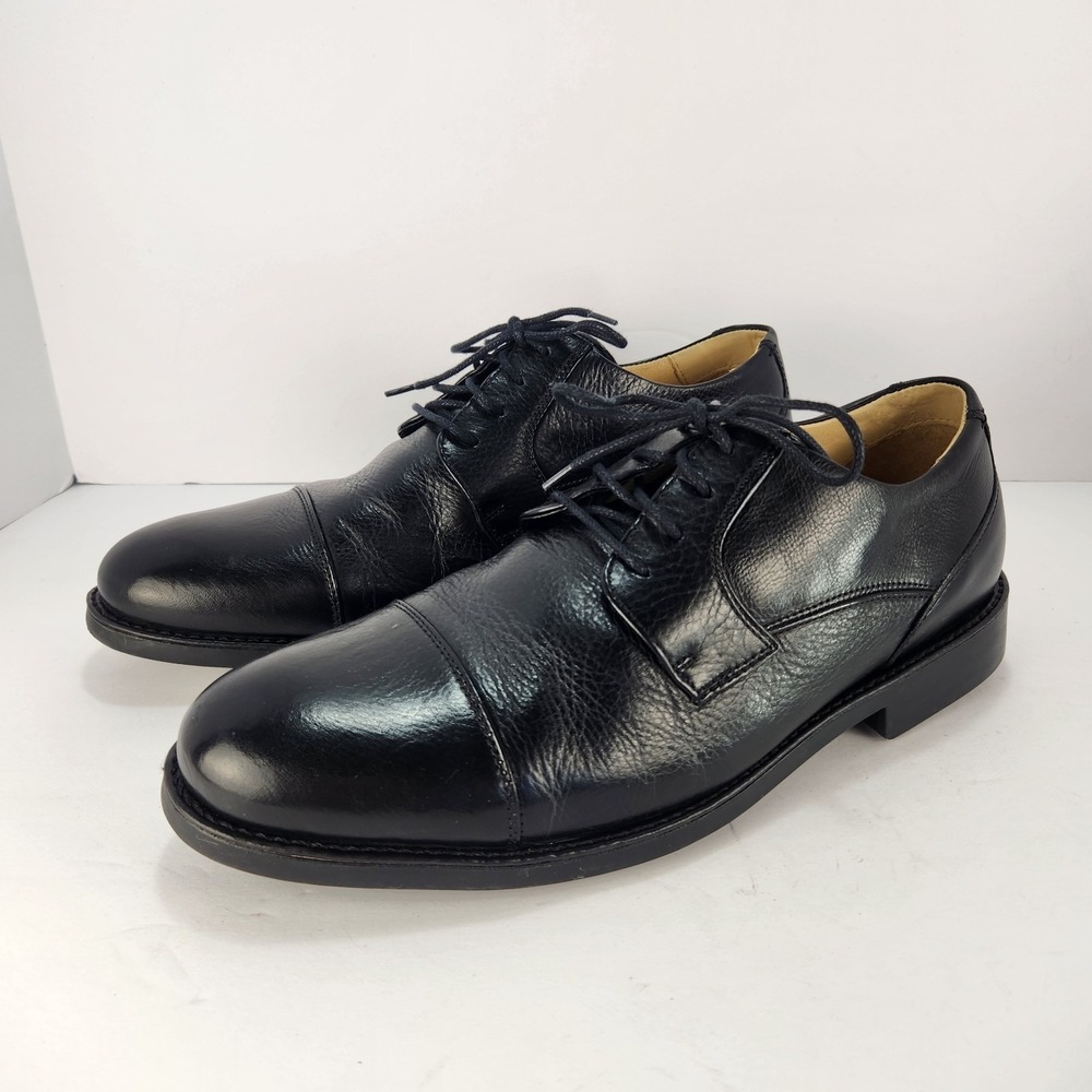 Belvedere Duke Men's Dressy Minimalist Black Leather Lace-up Shoes Size 10.5D